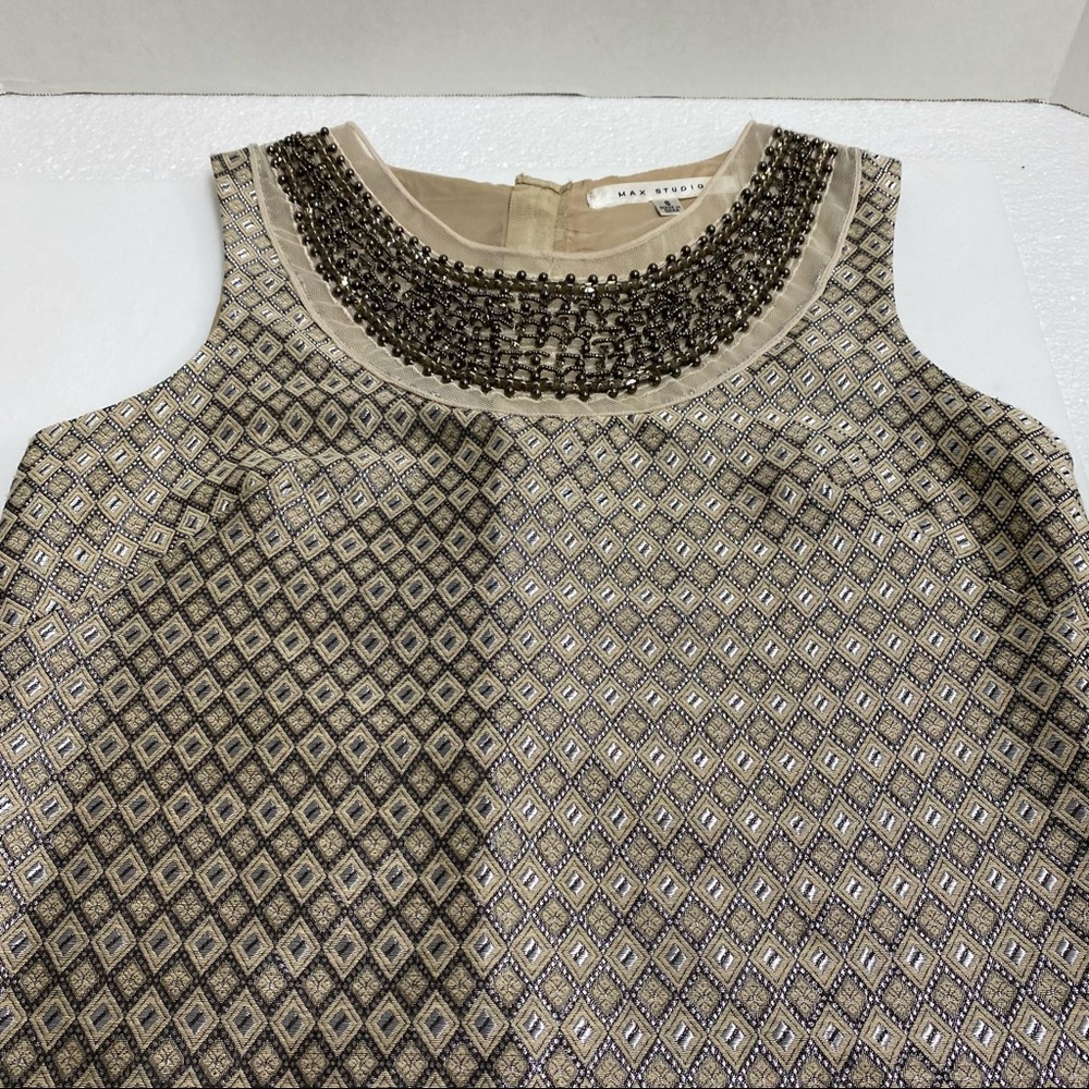 Max Studio Beige and Black Patterned Midi Dress - Picture 6 of 15
